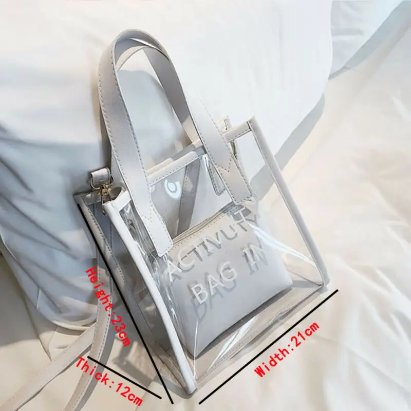 Clear Tote Bag Crystal PVC Transparent Bags Women Fashion Handbag Shoulder Beach | Багаж и сумки