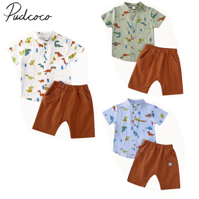 2020 г. Летняя одежда для малышей комплект одежды из 2 предметов маленьких