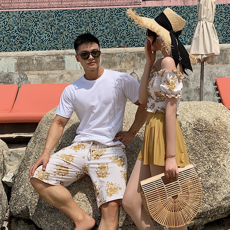 Пляжная одежда для влюбленных Горячая весна отпуска купальник пар сексуальный