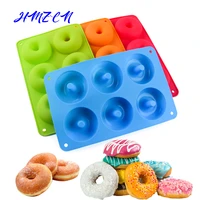 6 cavity donut mold silicone non stick baking tray heat resistant reusable folded donuts maker colorful soft dessert making tool