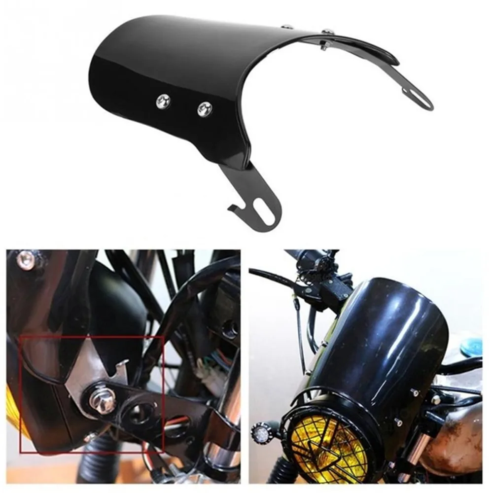 5-7 inch Motorcycle Retro Cafe Racer Headlight Windshield Instrument Visor Fit For Honda Yamaha XJR 1300 Suzuki GSX 1400 Royal | Автомобили