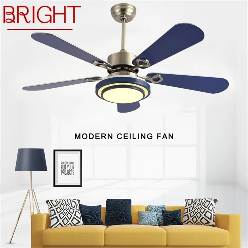 

BRIGHT Modern Ceiling Fan Kit With Lights Remote Control LED 3 Colors Home Decorative for Dining Room Bedroom Restaurant