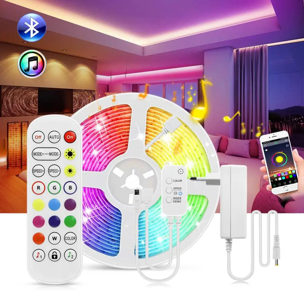 Светодиодный светильник для шкафа с Bluetooth лента 10 м 15 м/рулон RGB-лампы гибкий