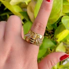 Женские Модные пчелы кольцо с пчелиными сотами позолоченный широкополая женщин обручальные кольца в богемном стиле ювелирные изделия из жемчуга для женщин Подарки