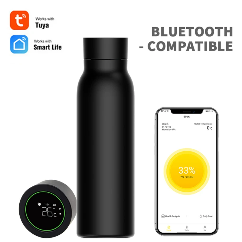 Tuya Smart Digital Thermos Touch LCD Display Temperature Stainless Steel Creative Thermoses Insulation And Cold Preservation | Электроника
