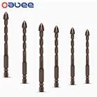 Oauee крестовые шестигранные насадки для плитки, стеклянные керамические бетонные отверстия, сплав, треугольное сверло, размер 345681012 мм