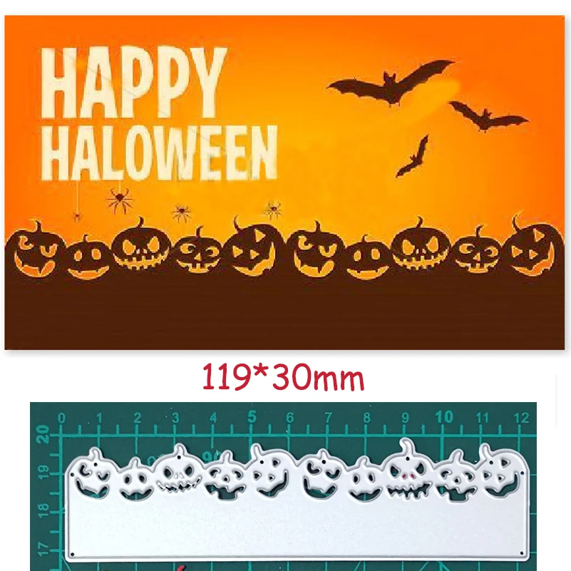 

Halloween Border Terror Pumpkin Lace Metal Cutting Dies For Stamps Scrapbooking Stencils DIY Paper Album Cards Decor Embossing