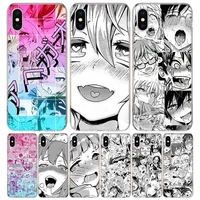 anime girl japan manga face silicon call phone case for apple iphone 11 13 pro max 12 mini 7 plus 6 x xr xs 8 6s se 5s cover