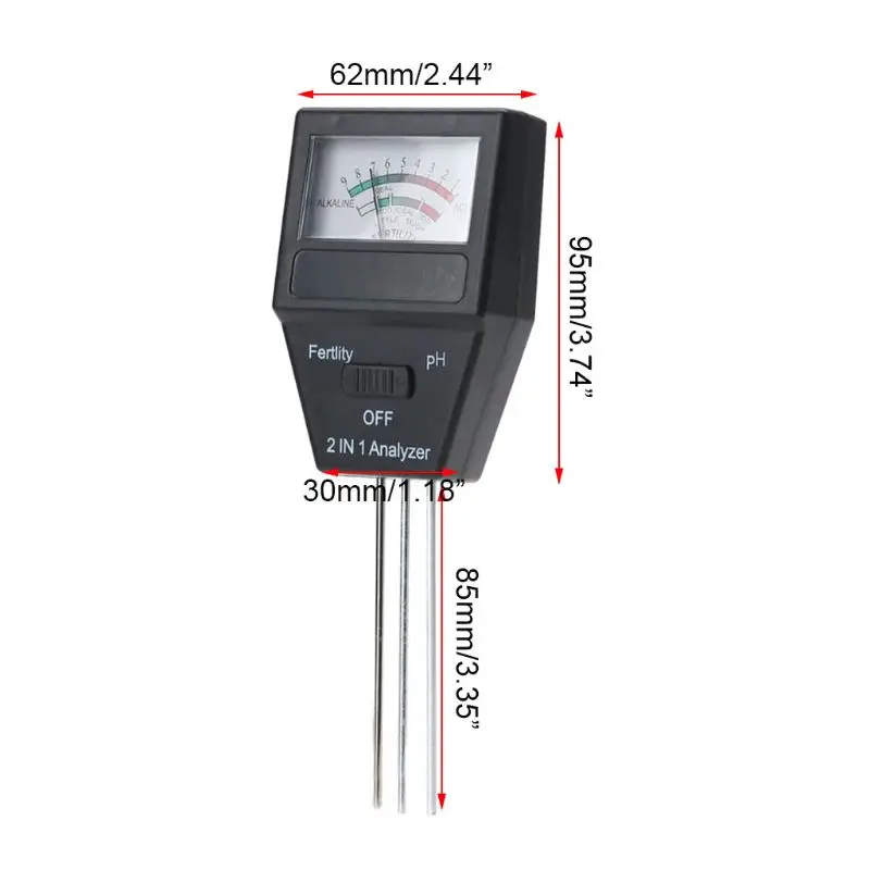 Тестер PH почвы 2-в-1 анализатор плодородных растений с 3 зондами для садоводства |