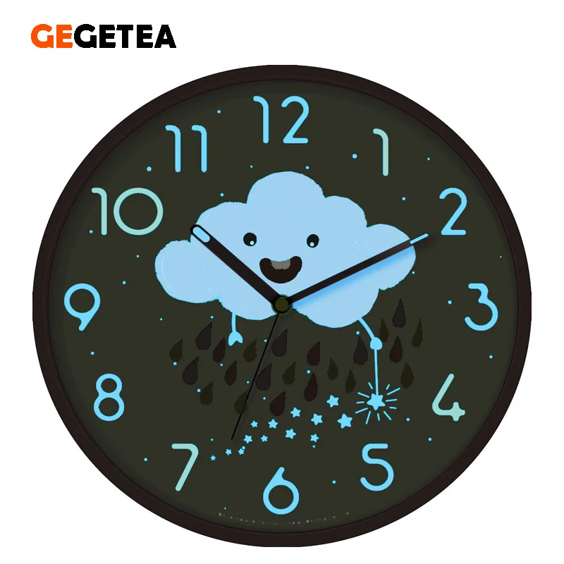 

New Children's Fun Luminous Clock Cartoon Mute Bright Clock Home Bedroom Student Wall Clock for Kids Rooms Wall Clock Decoration