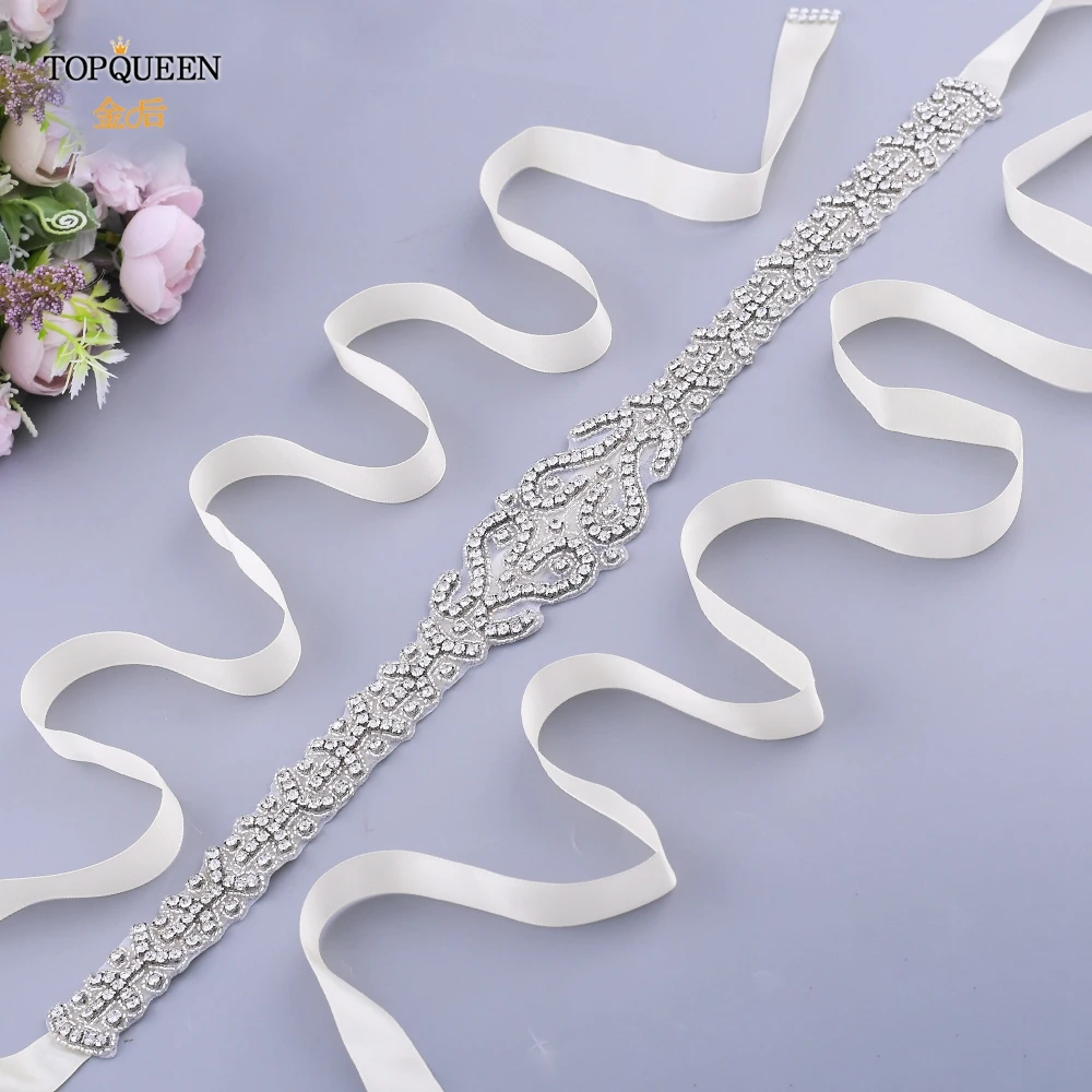TOPQUEEN S175 Серебряный свадебный пояс с бриллиантами модные стразы роскошный