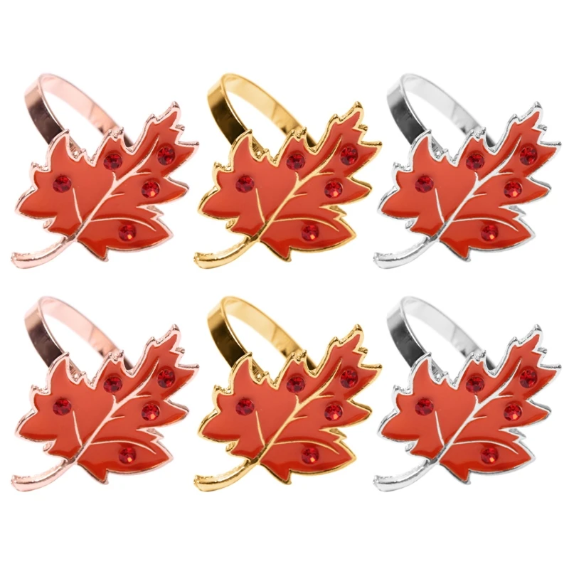 

896A набор из 6 классических пряжек из оранжевого клена на День Благодарения для ужина свадьбы