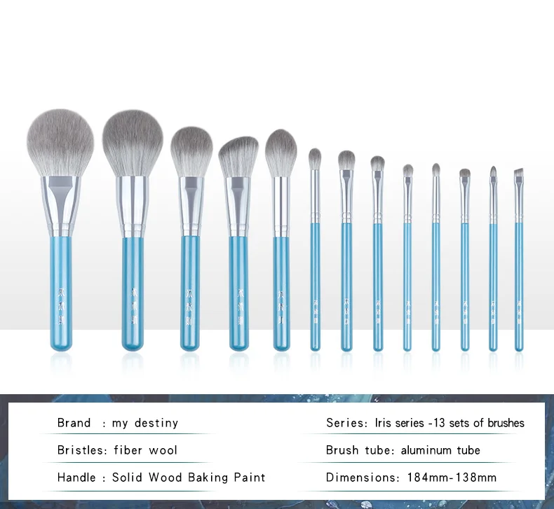 

13Pcs High Quality Synthetic Hair Brushes Set Super Soft Fiber Makeup Brushes Set for Powder Blush Foundation Eyeshadow Makeup