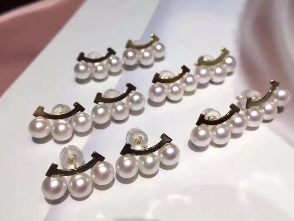 

3 PEARLS 925 Sterling Silver Earrings Findings Base Mountings Jewelry Parts Accessories for Pearls Beads Agate Jade Crystal