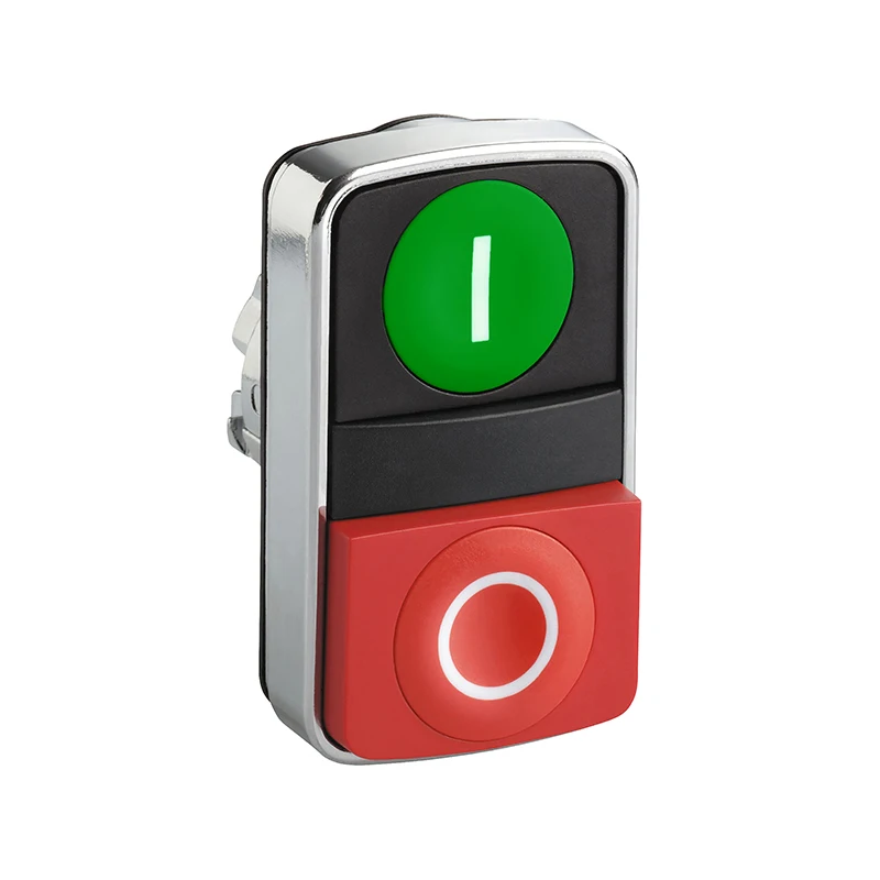 

Push button type double switch ZB4BL7341 green flat head red Convex headband logo rectangular power button switch