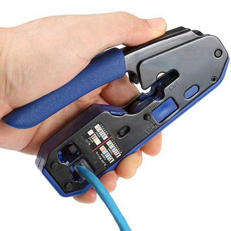 all in one ez rj45 tool network crimper cable crimping tools for rj45 cat7 cat6 cat5 rj11 rj12 modular plugs clips plier free global shipping