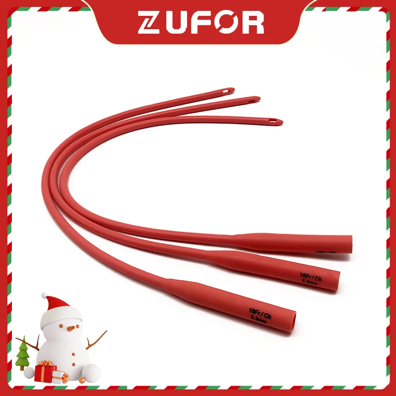 

5pcs/lot Disposable red catheter urine medical sterilization Red Latex Urethral Catheter 40cm