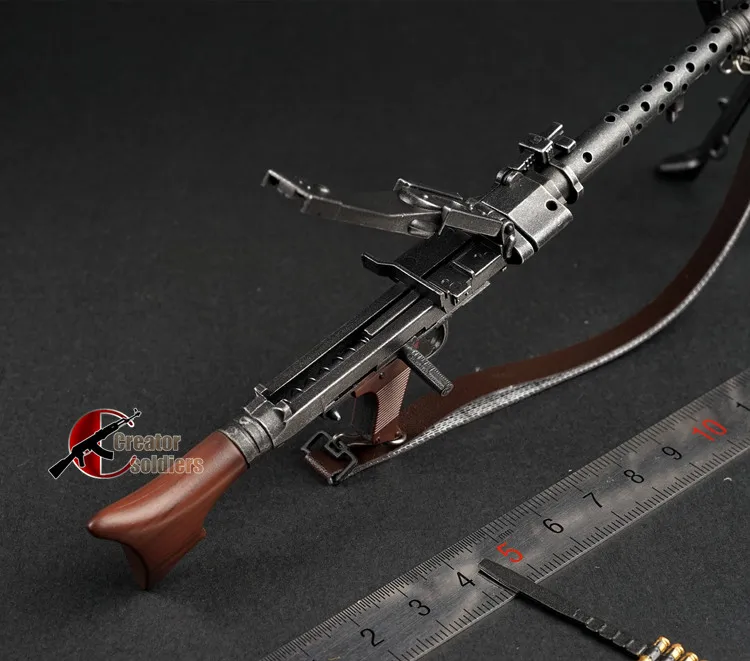 Модель оружия Второй мировой войны MG34 масштаб 1/6 оружие солдата 20 см пластиковая