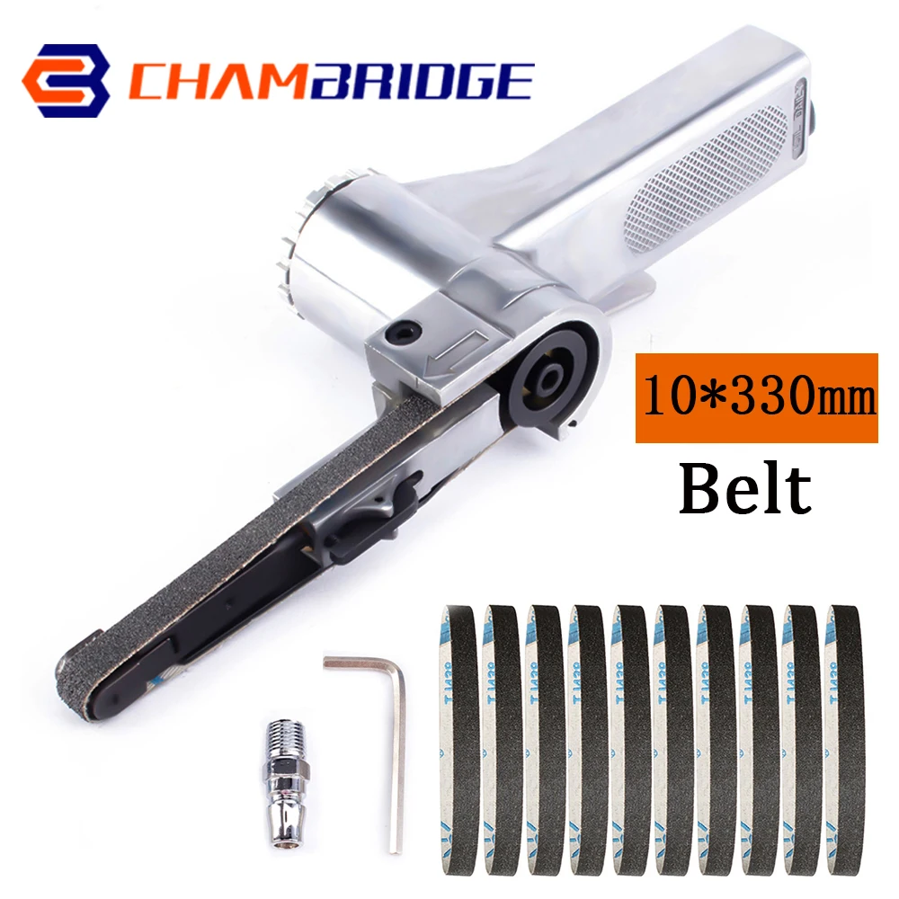 

10x330mm Air Belt Sander Air Angle Grinding Machine with 10Pcs Sanding Belts For Air Compressor Sanding Pneumatic Machine Tool