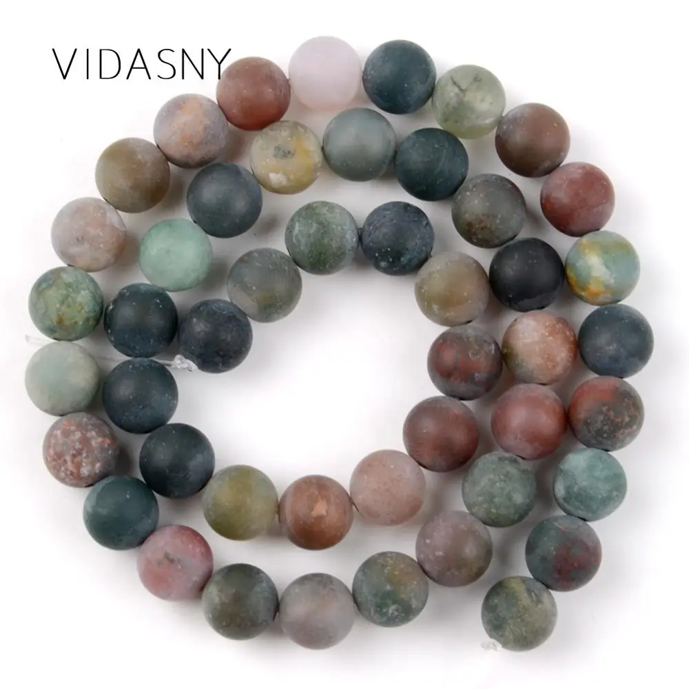

Natural Stone Dull Polished India Agates Round Loose Beads For Jewelry Making 6mm-12mm Spacer Beads Diy Bracelet Necklace 15''