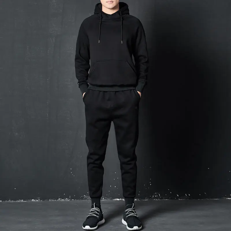 Костюм спортивный мужской из 2 предметов толстая повседневная кофта с капюшоном