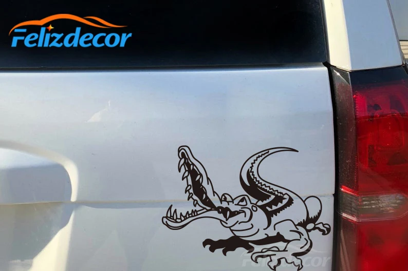 Свирепый крокодил открывает большой рот виниловые автомобильные наклейки для