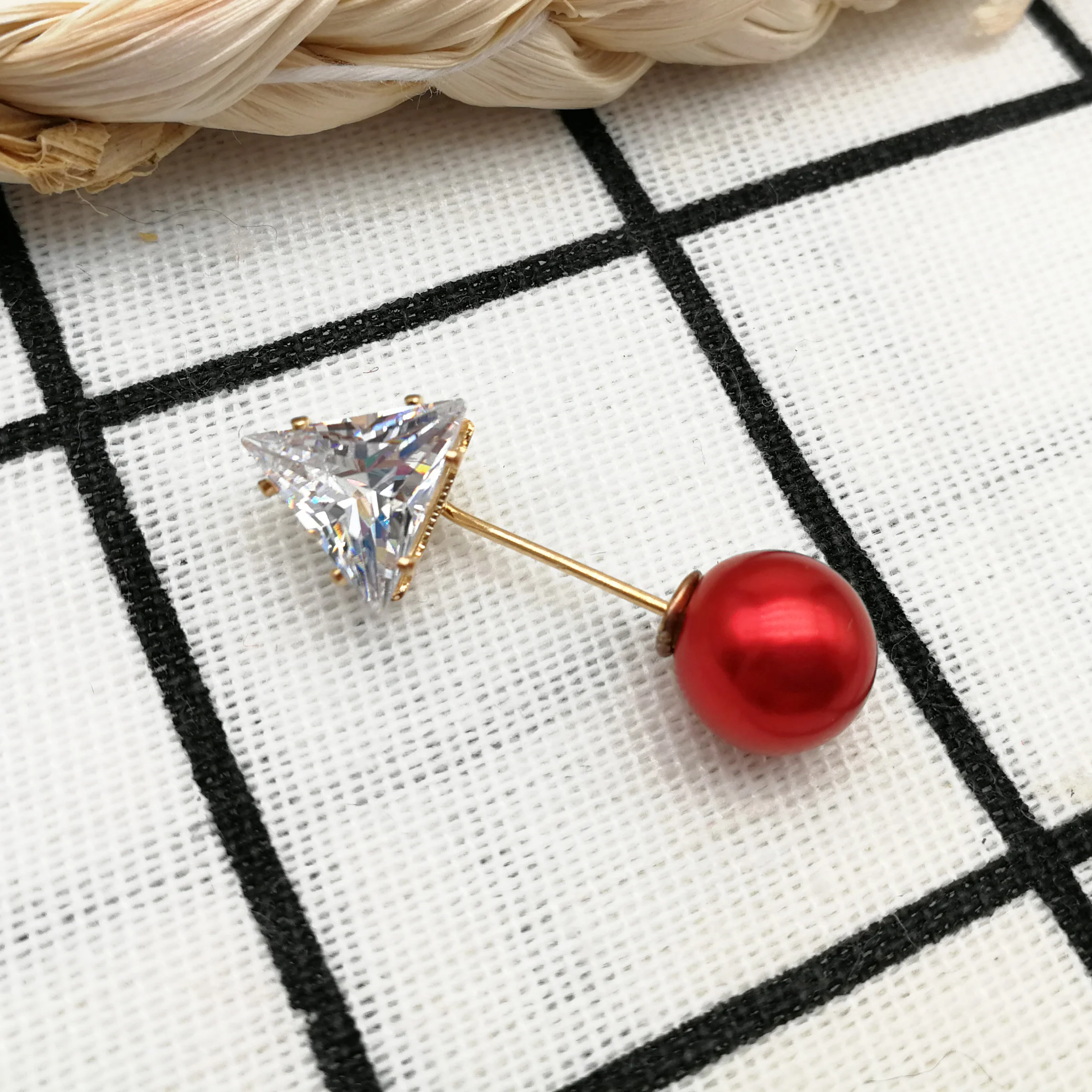 Женская Брошь на булавке Золотая брошь с кристаллами циркона Свадебный зажим для