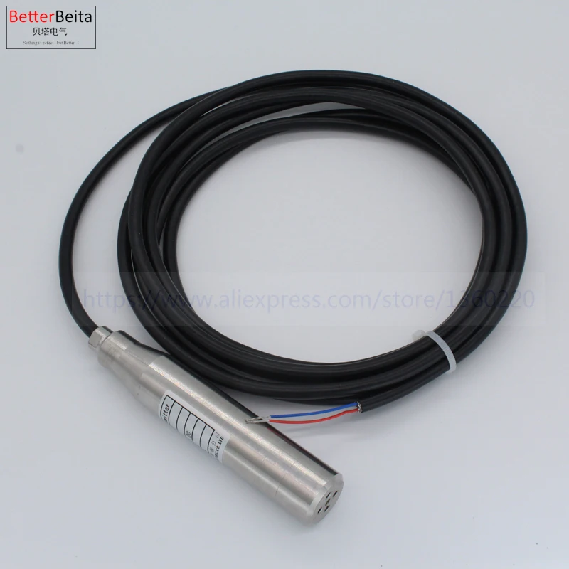

1m liquid level sensor with 1m sensor cable water depth transmitter 4-20mA output 24VDC power supply