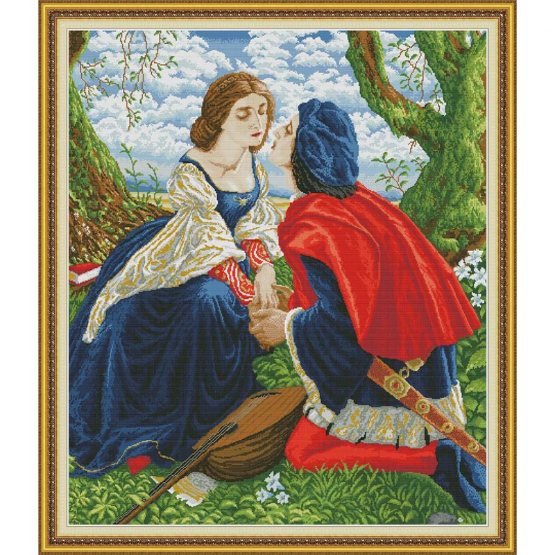 

Everlasting love Lovers Chinese cross stitch kits Ecological cotton clear printed stampted 14CT DIY gift Christmas decorations