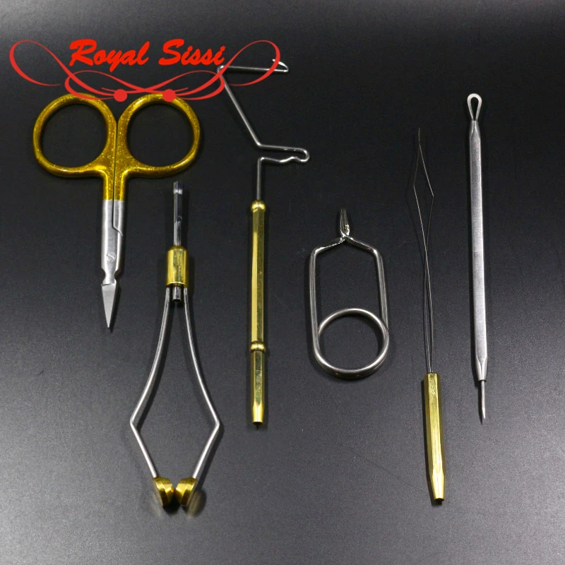 Whole set premium fly tying tools ceramic tip bobbin thread holder whip finisher&fly tying scissors combo fly fishing tackle kit