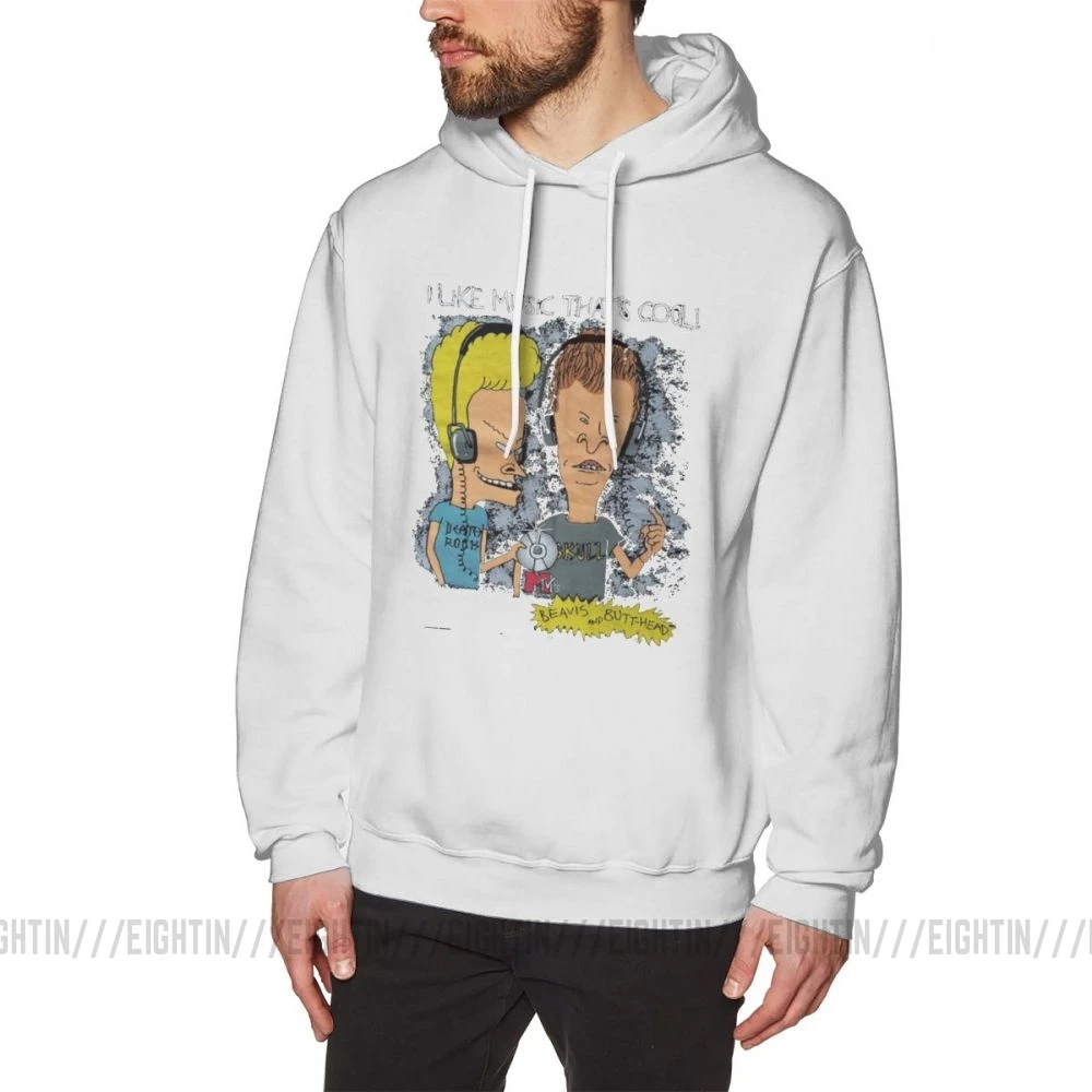 Мужская толстовка Beavis And Butthead из хлопка, Крутая толстовка с капюшоном - Цвет: Белый
