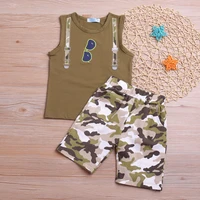 summer sleeveless vestcamouflage shorts 2pcs boy set clothing sets young children clothes kid clothes