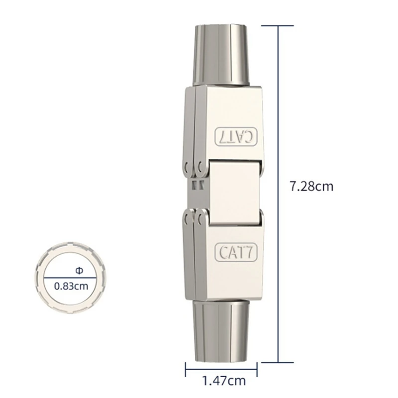 

Cat7 Cable Extender Connection Adapter Connection Box RJ45 Lan Cable Extension Connector Fully Shielded Tool-Free Cat7