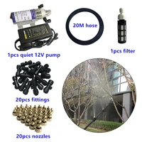 s295 diy 10m20m misting system with 10pcs20pcs nozzles mist water spray 12v pump kits