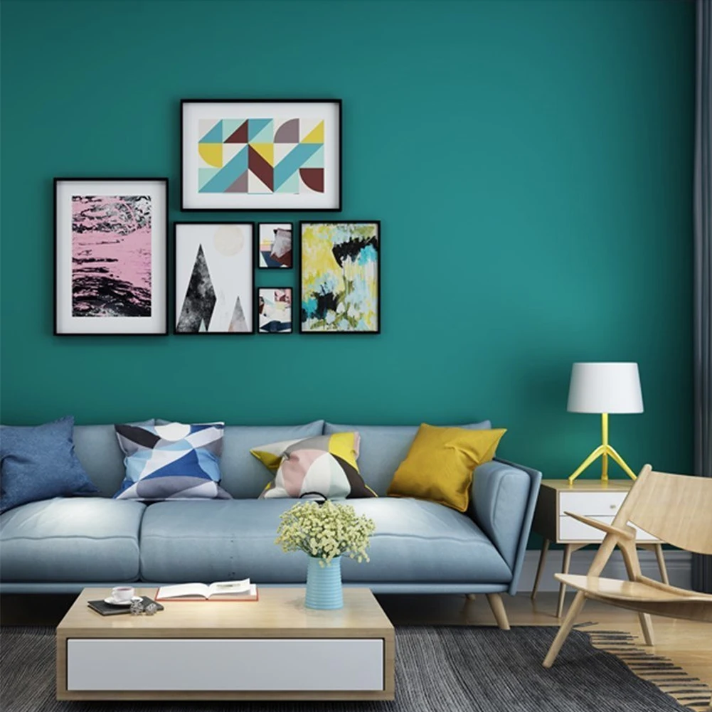 

10M Blue Plain Wallpaper Modern Nordic Simple Bedroom Living Room Background Wallpaper Rolls Wall Paper Non-Woven Contact Paper