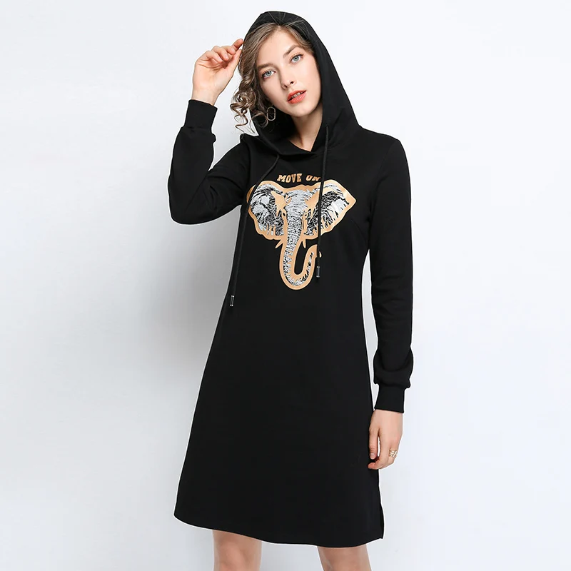 Цена неправильное-зимнее платье с капюшоном повседневное длинное женское и