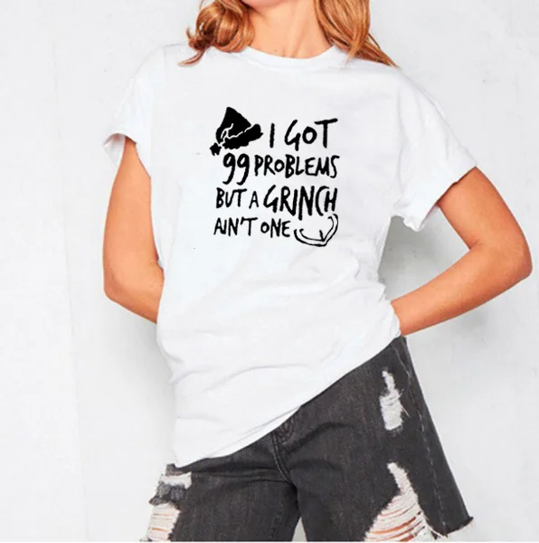 У меня есть проблемы но Гринч не один принт хлопковая футболка с короткими
