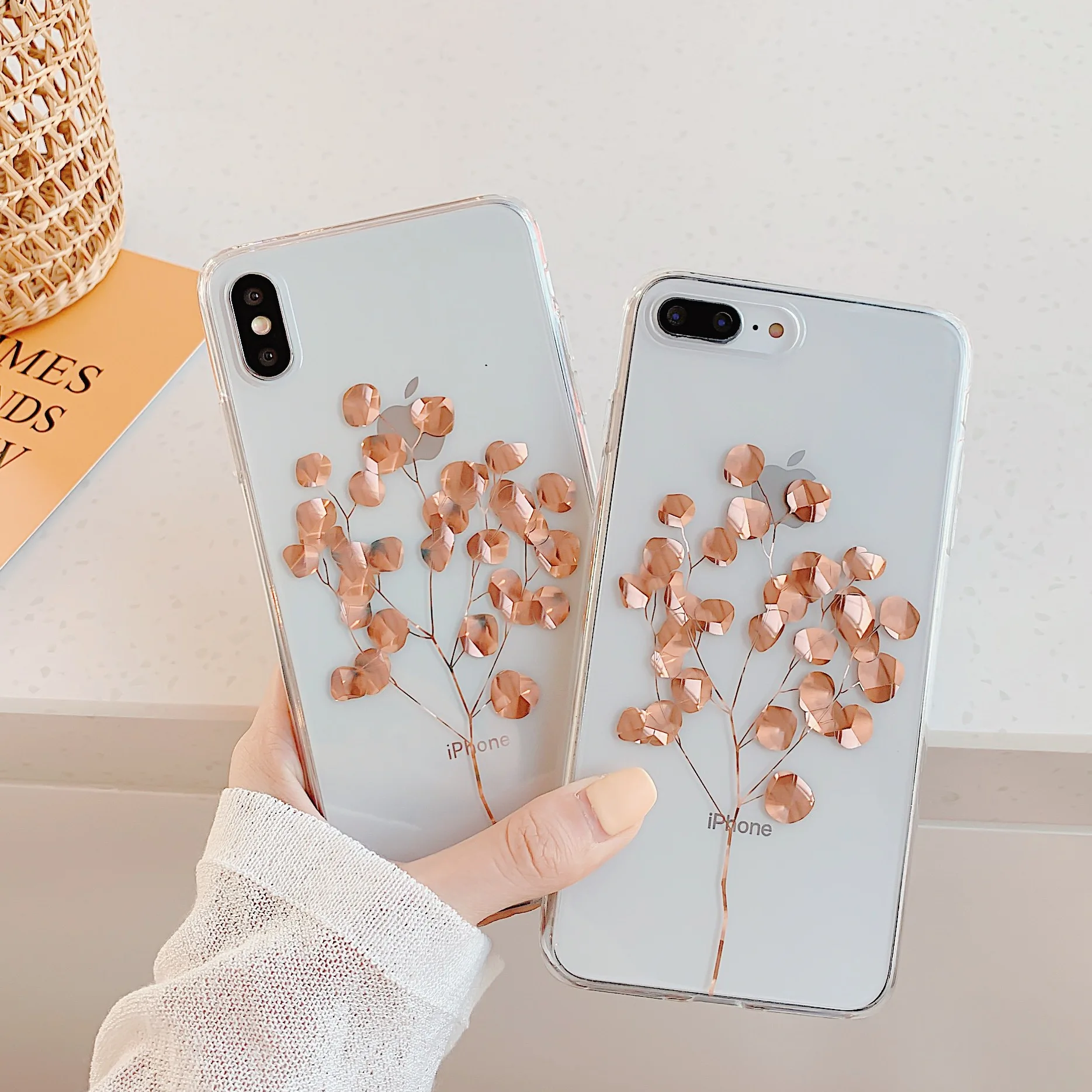 Золотой кленовый лист ананас чехол для телефона iPhone 11 Pro Max XR XS 7 8 Plus X Прозрачная