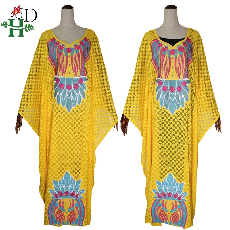 H & D африканские платья для женщин гипюровое кружево длинное платье размера плюс