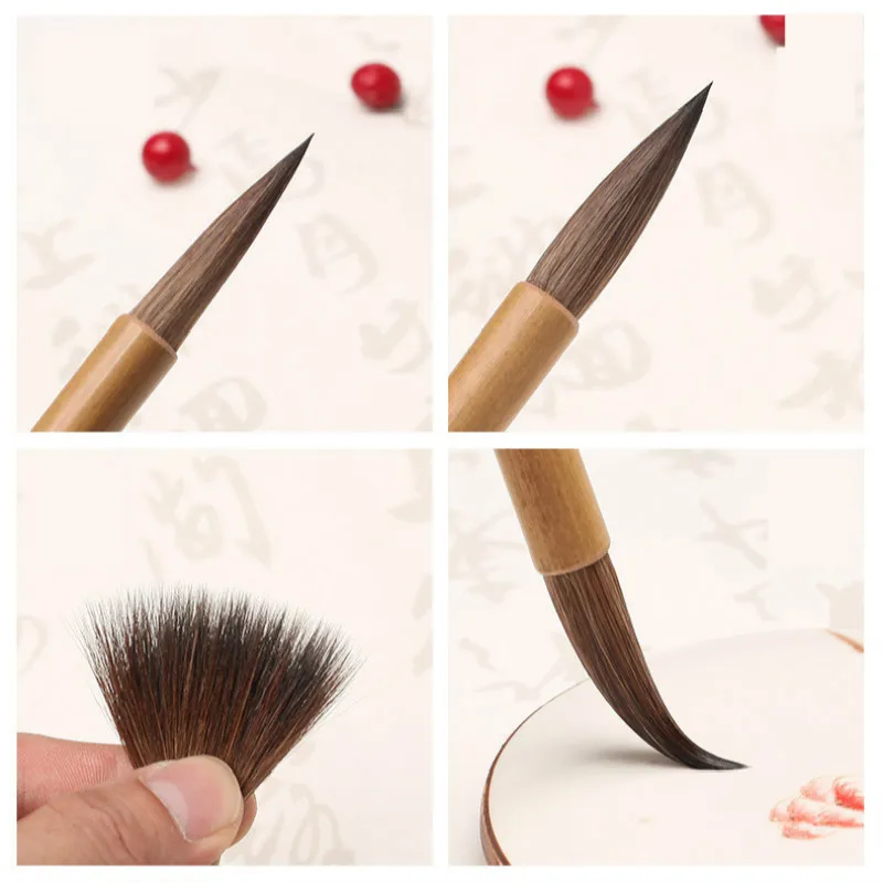 Mouse Whisker Multiple Hair Brush Pen Chinese Calligraphy Caligrafia Tinta China Official Script Paintiing Writing | Канцтовары для