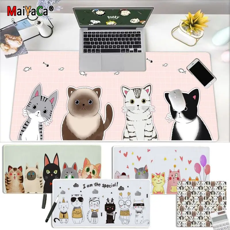 MaiYaCa высокое качество милый кот DIY дизайн игровой с узором коврик для мыши