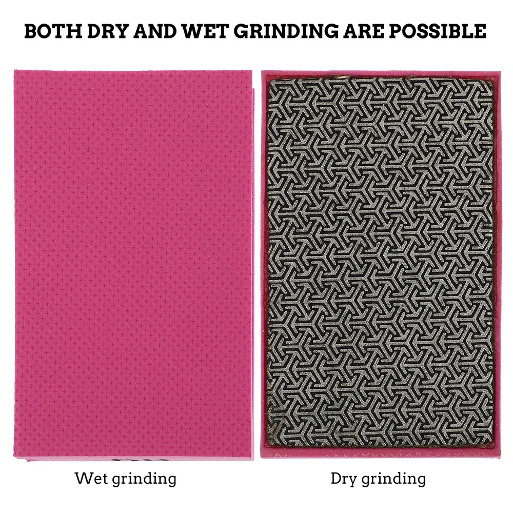 

1pc Hand Polishing Pad Hand Sanding Block Practical Diamond Grinding Tool (Rosy)
