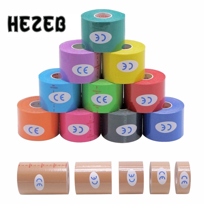 Кинезиологическая лента HEZEB шириной 2 5 10 см эластичная спортивная для