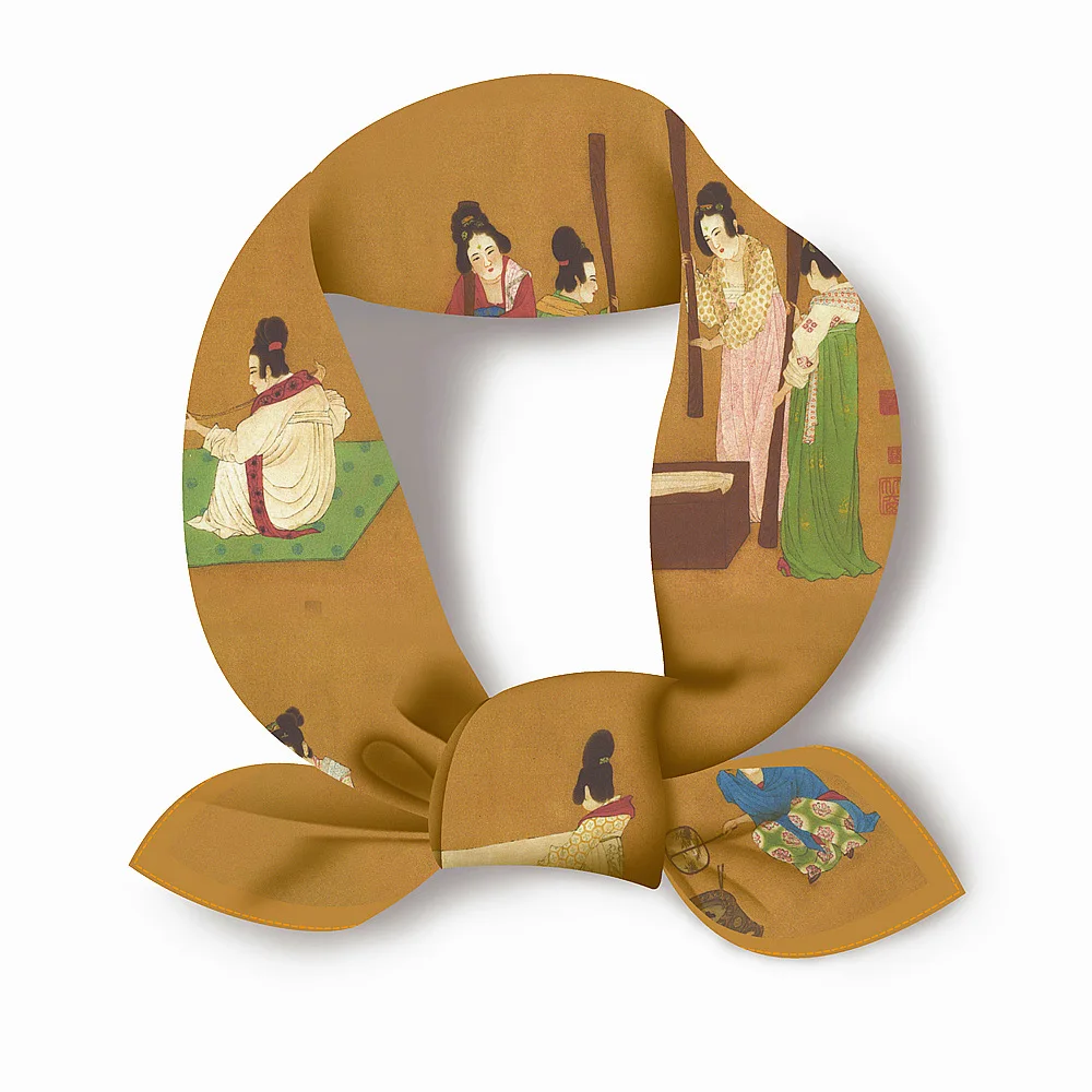 53 см Модный шарф для женщин Саржа сатин печатная Бандана Хиджаб небольшой