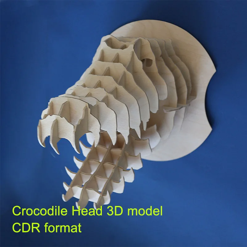 3d модель с крокодиловой головкой файл для лазерной резки ЧПУ формата CDR рисунок в