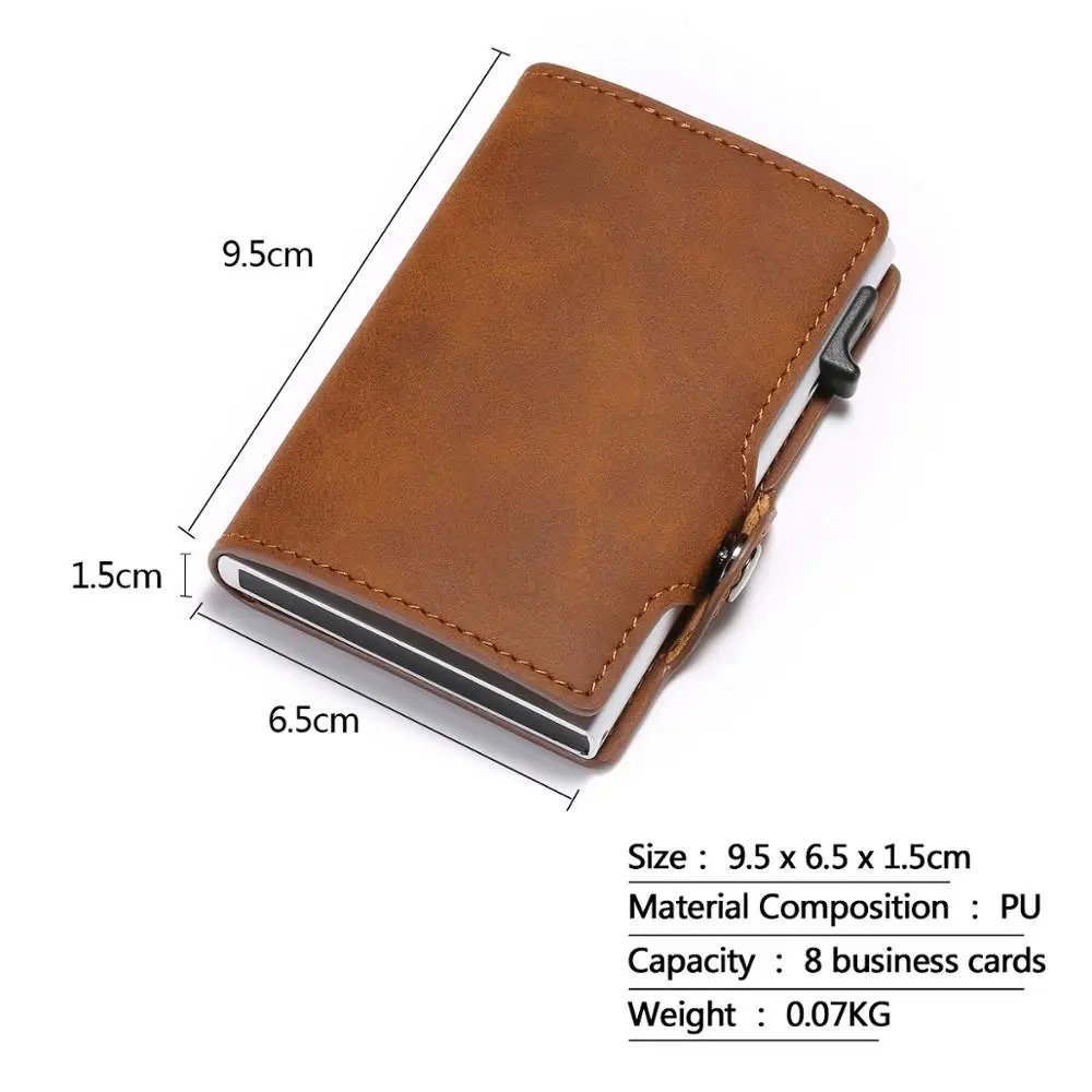 RFID держатель для карт винтажный бумажник мужской автоматический алюминиевый