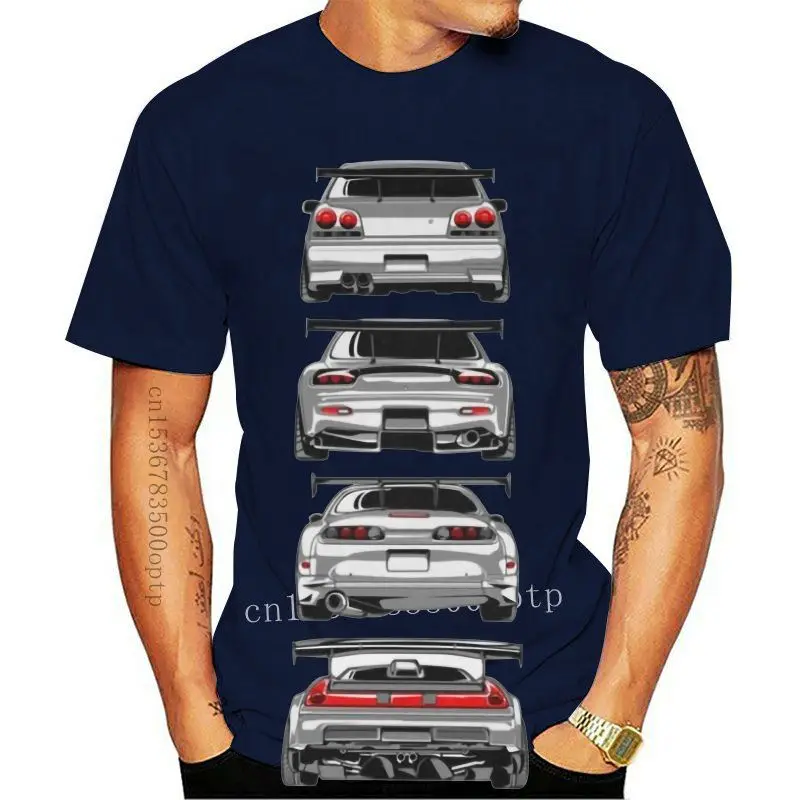 

New 2021 fashion hot sale Japanese Classic Legend Car 90's JDM R34 GTR Skyline RX7 NSX 350Z S2000 Tshirt T shirt