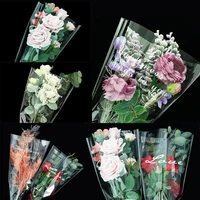 25pcs florist transparent plastic flower packaging bag multi rose peony wrapping paper valentines day birthday cellophane pack