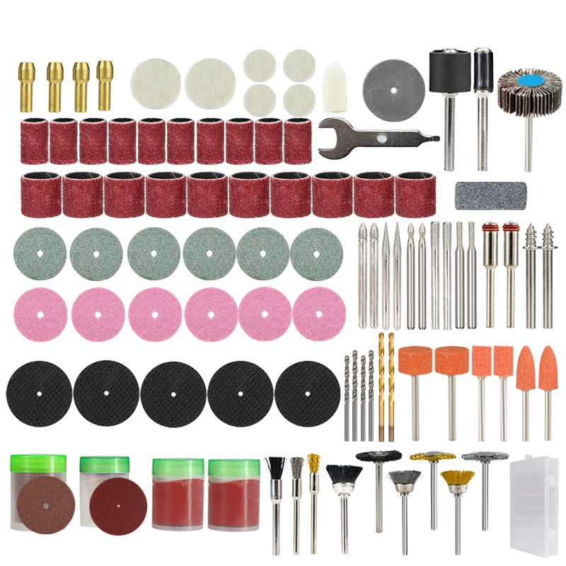 XCAN 142pcs Rotary Tool Accessories for Dremel Grinder Sandpaper Sanding Bands Grinding Head Wire Brush Disc Twist Drill Bit | Инструменты