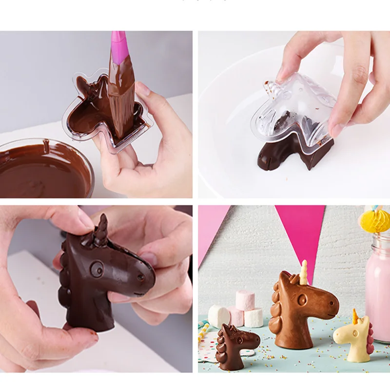 Пластиковая форма для шоколада 3D в форме единорога искусственные инструменты